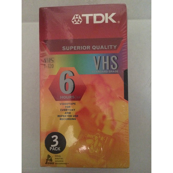 TDK 120 min VHS Video Cassette (3-Pack)