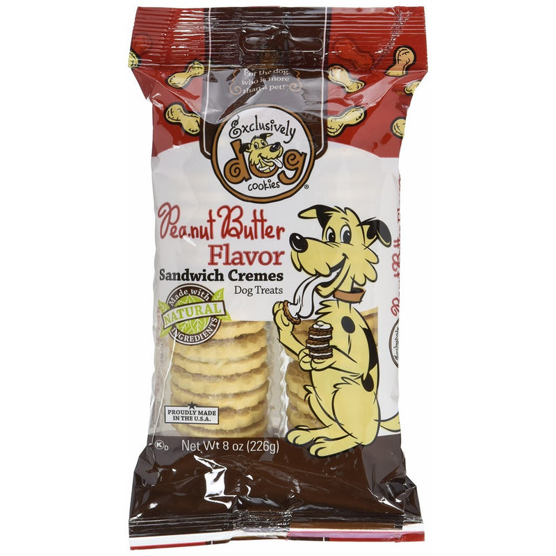 Exclusively Dog Sandwich Cremes-Peanut Butter Flavor, 8-Ounce Package