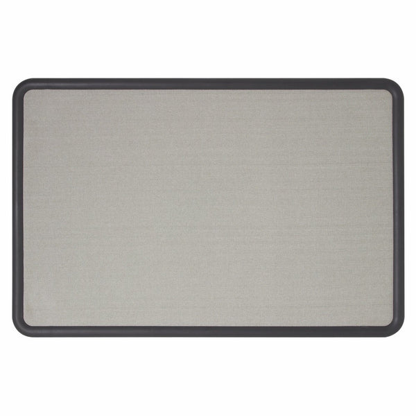 Quartet Bulletin Board, Fabric, 3 x 2 Feet, Office Bulletin Boards, Contour Gray Plastic Frame (7693G)