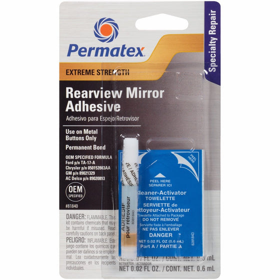 Permatex 81840 Extreme Rearview Mirror Profressional Strength Adhesive Kit