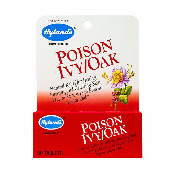 Hyland's Poison Ivy & Poison Oak Treatment, Natural Relief for Itching, Blisters, and Burning Skin, 50 tablets