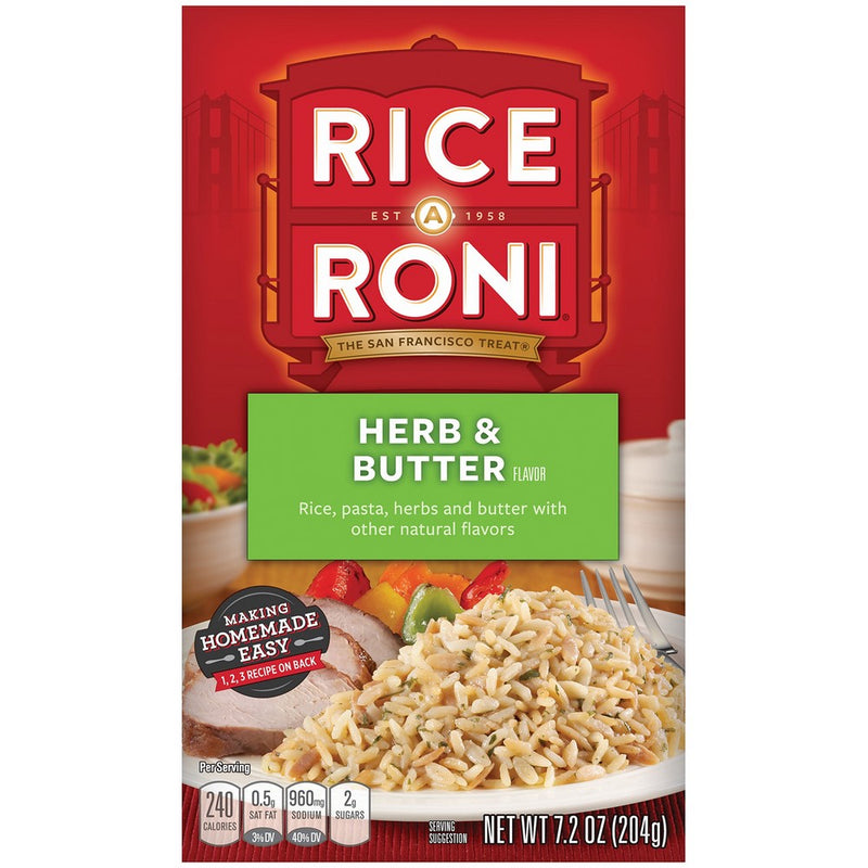 Rice a Roni, Herb and Butter, Pasta and Rice Mix (Pack of 12 Boxes)