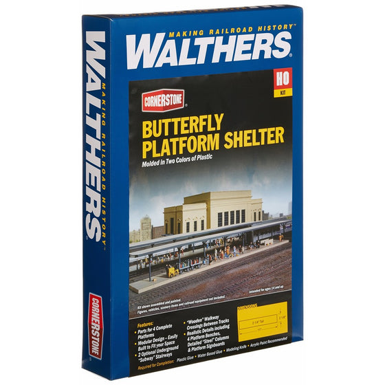 Walthers Cornerstone Series Kit HO Scale Butterfly-Style Station Platform Shelters