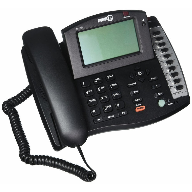Fanstel FAN-ST118B Large Screen 3-Row Display Phone with Caller Id, 1-Line