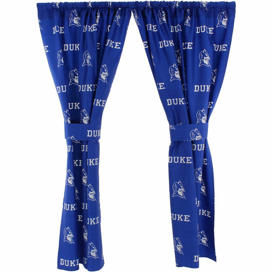 College Covers Duke Blue Devils Printed Curtain Panels, 42" x 63"