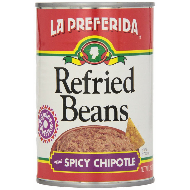 La Preferida Refried Black Beans Chipotle, 16-Ounce (Pack of 12)