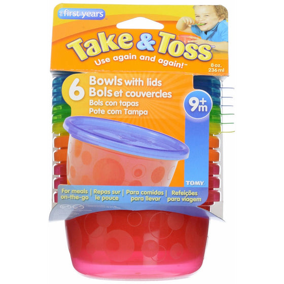 First Years Take&Toss Bowl with Lid, 6 Count