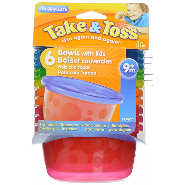 First Years Take&Toss Bowl with Lid, 6 Count