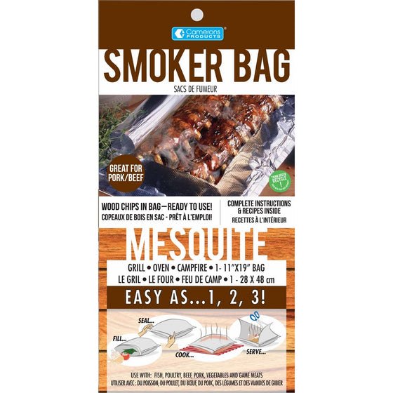 Mesquite Smoker Bag- Smoking Bag for Indoor or Outdoor Use- Easily Infuse Natural Wood Flavor