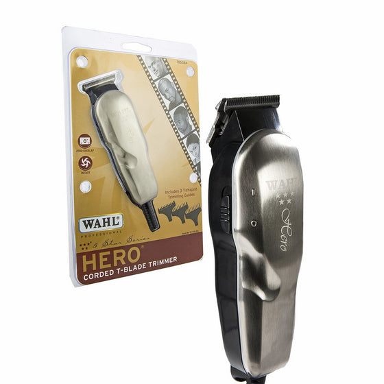 Wahl Professional 5 Star Hero Corded T Blade Trimmer #8991 – Great for Barbers and Stylists – Powerful Standard Electromagnetic Motor – Includes 3 Guides, Oil, and Cleaning Brush