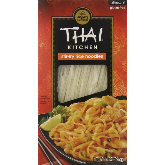 Thai Kitchen Gluten-Free Stir Fry Rice Noodles, 14 Oz (Pack of 6)