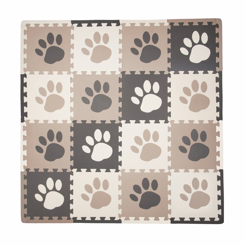 Tadpoles 16 Sq Ft Pawprint Playmat Set, Brown