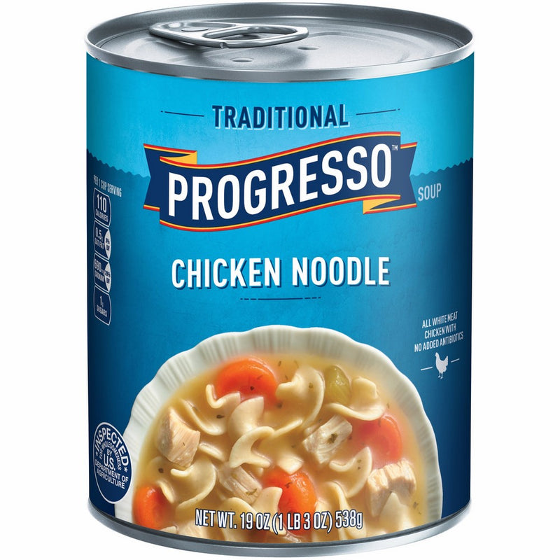 Progresso Soup, Traditional, Chicken Noodle Soup, 19 oz Cans (Pack of 6)