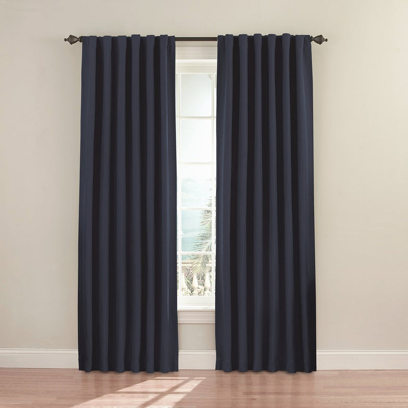 Eclipse 11353052X084DKB Fresno 52-Inch by 84-Inch Blackout Single Window Curtain Panel, Dark Blue