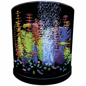 GloFish Half Moon Aquarium with Blue LED Bubbler, 3-Gallon