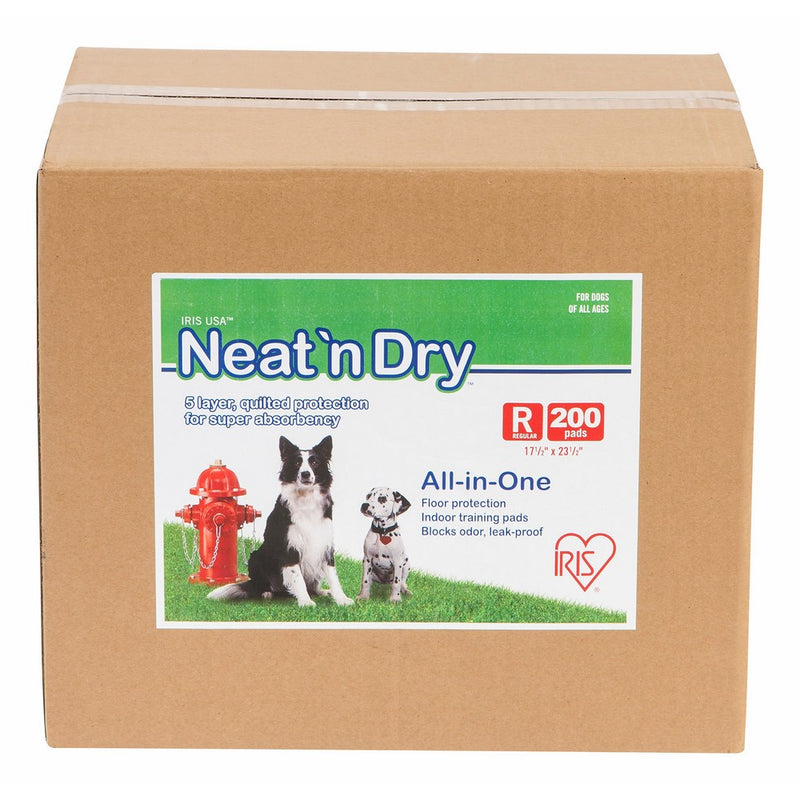 IRIS Neat 'n Dry Premium Pet Training Pads, Regular, 17.5" x 23.5", 200 Count