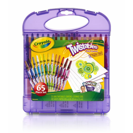 Crayola Twistables; 25 Mini Twistables Crayons, 40 Sheets of Paper, Portable Case, Coloring Gifts for Kids