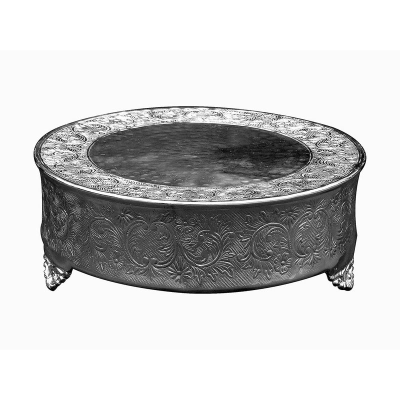 GiftBay Creations 743-12R Wedding Round Cake Stand, 12-Inch, Silver