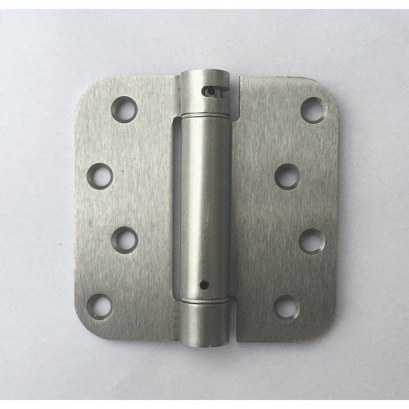 (Pack of 2) Satin Nickel 4 X 4 with 5/8 Radius Spring Door Hinges