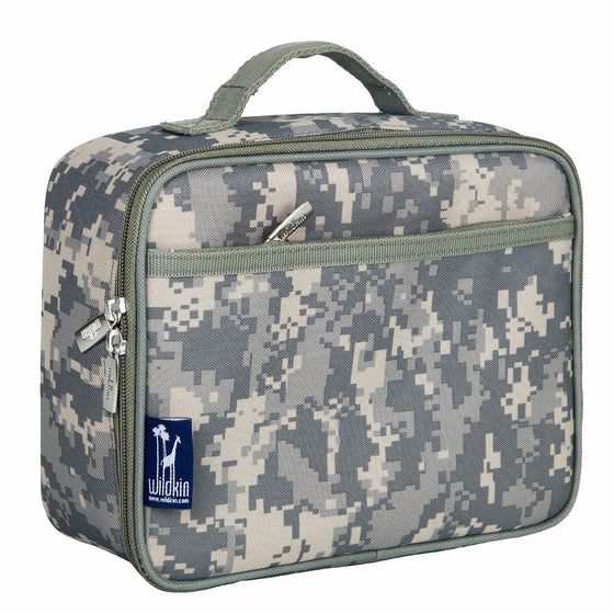Lunch Box, Wildkin Lunch Box, Insulated, Moisture Resistant, and Easy to Clean with Helpful Extras for Quick and Simple Organization, Ages 3, Perfect for Kids or On-The-Go Parents – Digital Camo