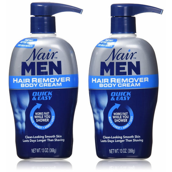 Nair Men Hair Removal Body Cream 13 oz (Pack of 2)