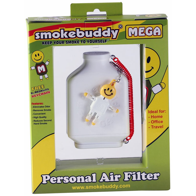 Smoke Buddy Mega Personal Air Purifier Cleaner Filter Removes Odor - White