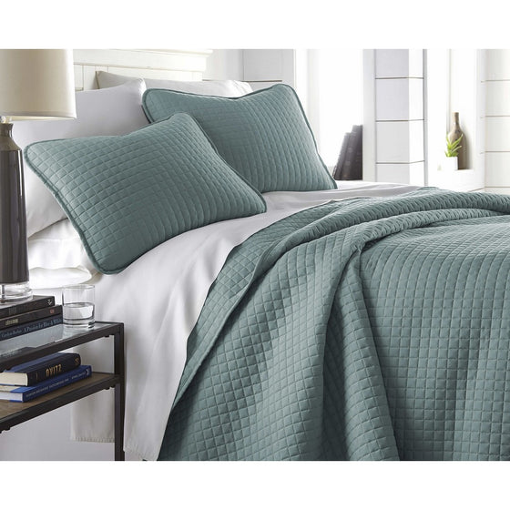 Southshore Fine Linens - Vilano Springs Oversized 3 Piece Quilt Set, Full/Queen, Steel Blue (Teal)