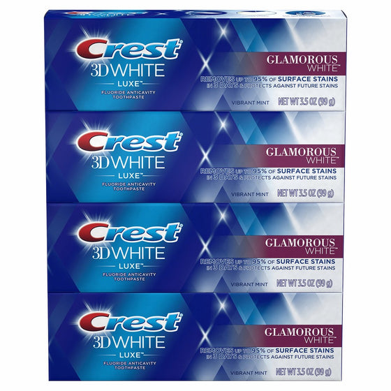 Crest 3D White Luxe Glamorous White Toothpaste, 3.5 oz 4-PACK