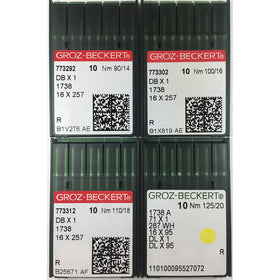 40PCS GROZ-BECKERT SEWING MACHINE REGULAR POINT NEEDLE (JUKI DDL,BROTHER DB2, & MORE) 16X257 DBX1 SIZE#90/14,100/16,110/18,125/20 REGULAR POINT EACH PACK HAVE 10PCS NEEDLS.
