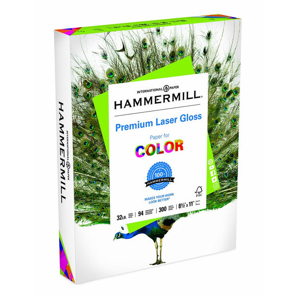 Hammermill Paper, Color Laser Gloss Poly Wrap, 32lb, 8.5 x 11, Letter, 94 Bright, 300 Sheets/1 Ream (163110R) Made in the USA