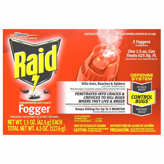 Raid Concentrated Deep Reach Fogger (3 Count)