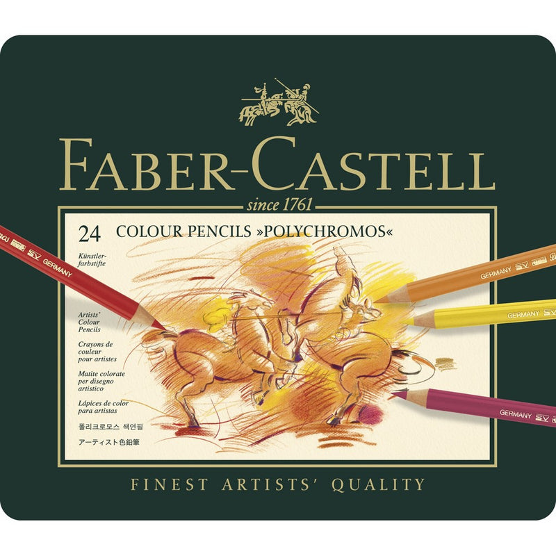 Faber-Castel 24 Piece Polychromous Colored Pencil Set In Metal Tin