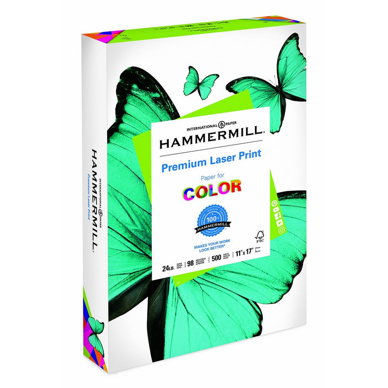 Hammermill Paper, Laser Print Paper, 24lb, 11 x 17, Ledger, 98 Bright, 500 Sheets/1 Ream, (104620R), Made In The USA
