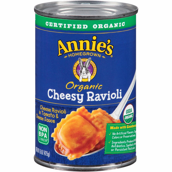 Annie's Organic Canned Pasta, Cheesy Ravioli in Tomato & Cheese Sauce, 15 oz (Pack of 12)