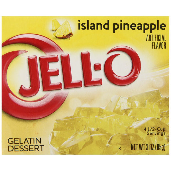 Jell-O Gelatin Dessert, Island Pineapple, 3-Ounce Boxes (Pack of 24)