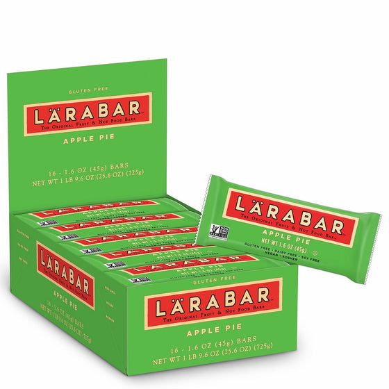 LARABAR, Fruit & Nut Bar, Apple Pie, Gluten Free, Vegan, Whole 30 Compliant, 1.6 oz Bars (16 Count)