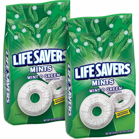 Life Savers Wint O Green Mints Candy Bag, 50 ounce (2 Bags)