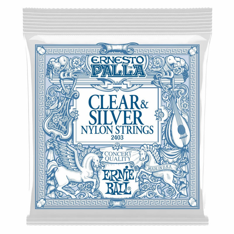 Ernie Ball Ernesto Palla Nylon Clear and Silver Classical Tie On Set