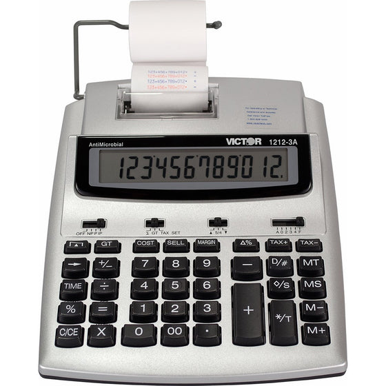 Victor 1212-3A 12 Digit Commercial Printing Calculator with Built-In AntiMicrobial Protection