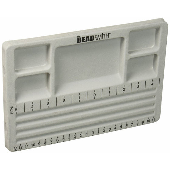 The BeadSmith Travel Bead Design in Beading Board and Gray Flock with Lid, 7.75 by 11.25-Inch