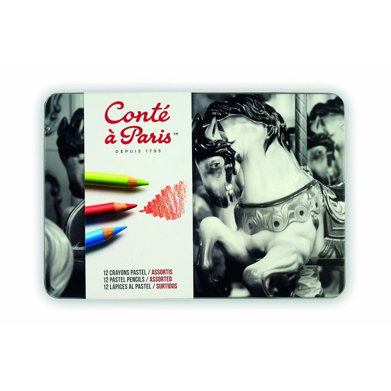 Conté à Paris Pastel Pencils with 12 Assorted Colors