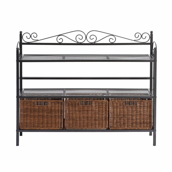 Celtic 3-Drawer Bakers Rack - Gunmetal Gray