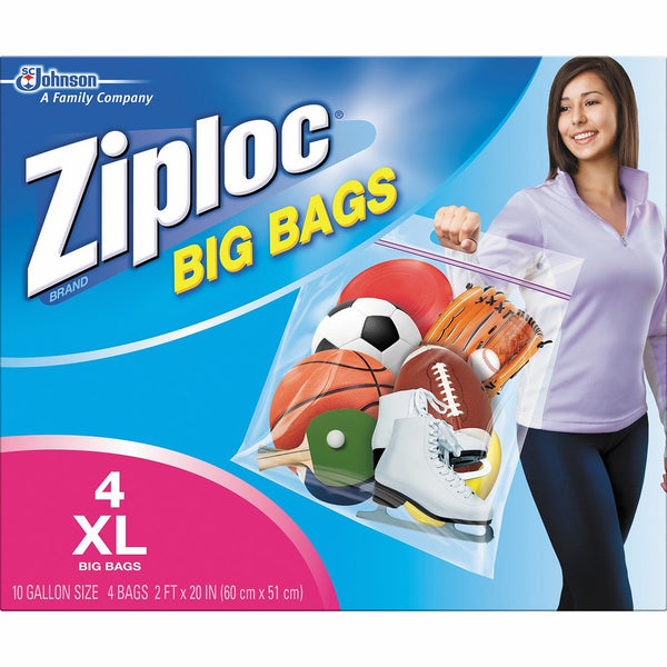 Ziploc Big Bag Double Zipper, X-Large, 4-Count