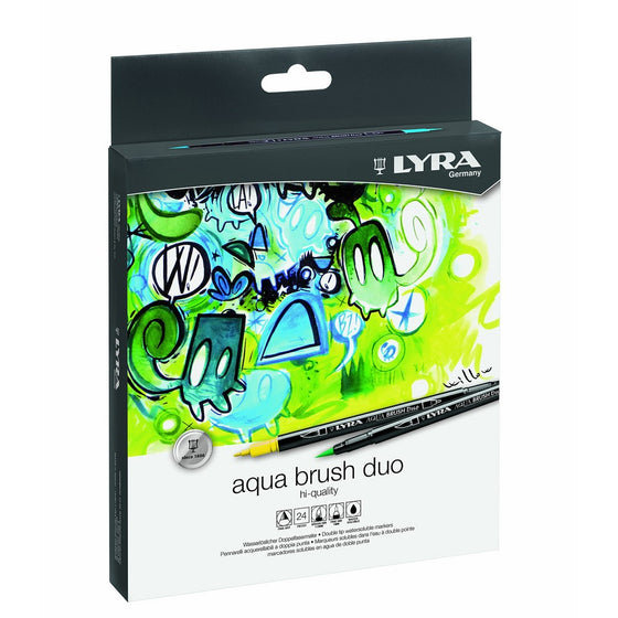 LYRA Aqua Dup Brush Painters, Set of 24 Pens, Assorted Colors (6521240)