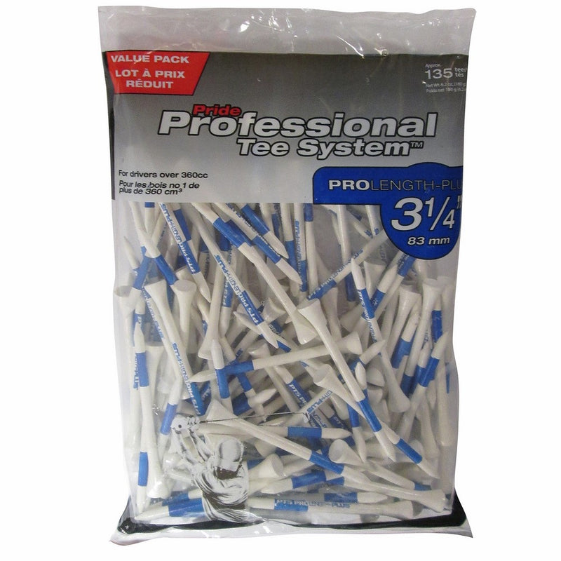 Pride Professional Tee System ProLength Plus Tee, 3-1/4 inch-135 Count(Blue on White)