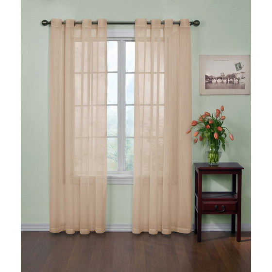 Curtain Fresh Arm and Hammer Odor Neutralizing Sheer Curtain Panel, 59x84, Latte