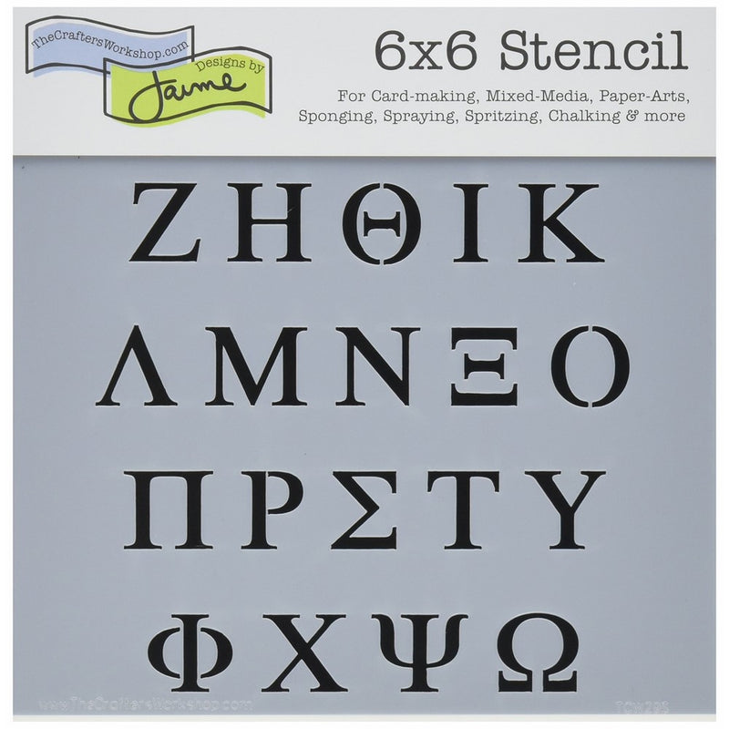 Crafters Workshop TCW6X6-29 Templates 6"X6"-Greek Letters