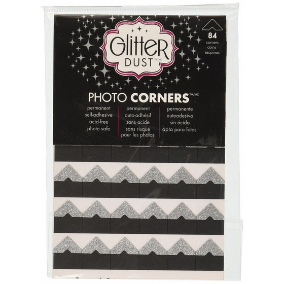 Therm O Web Glitter Photo Corners, Silver