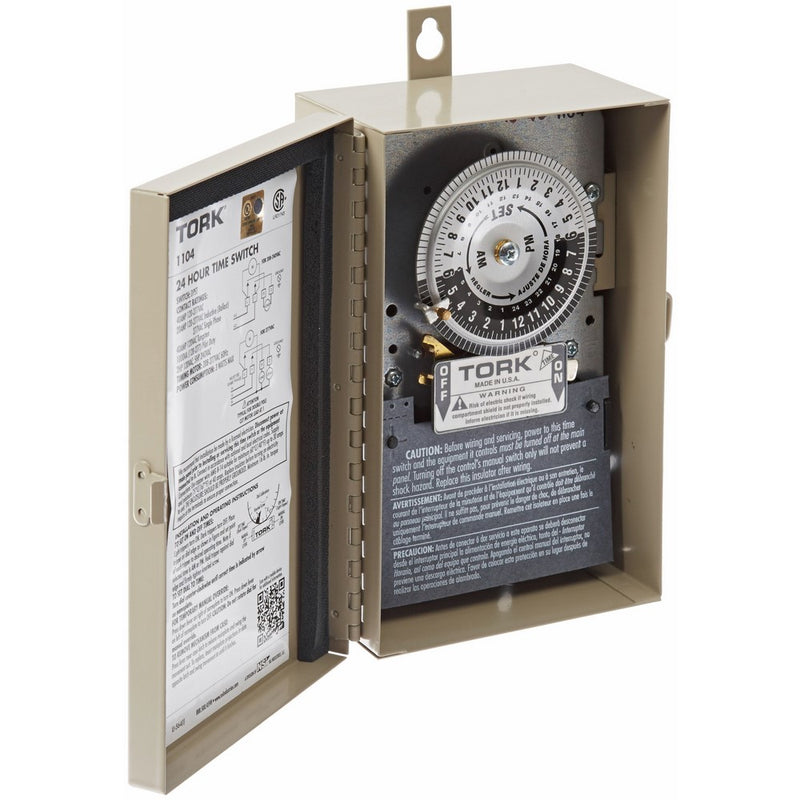 1100 Series Same Day ON/OFF Times Each Day 24 Hour Time Switch, Metal Indoor/Outdoor NEMA 3, 208-277 Input Supply, DPST Output Contact