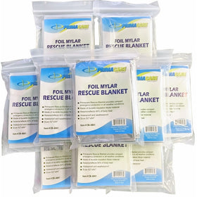 Primacare HB-10 Emergency Foil Mylar Thermal Blanket (Pack of 10), 52" Length x 84" Width